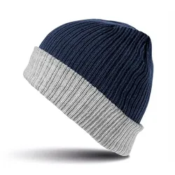 Result Double Layer Knitted Hat - navy;grey - onesize