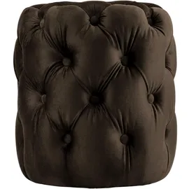 deluke Sitzhocker BADOR Samt 42 x 46 x 42 cm Dunkelbraun