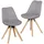 FineBuy Esszimmerstuhl Retro Polyester grau 2er Set
