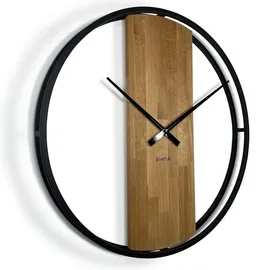OEM Loft Oval 80 cm 3D Wanduhr Braun