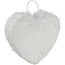 Relaxdays Pinata Herzform 24 cm x 25 cm x 7,5 cm Weiß