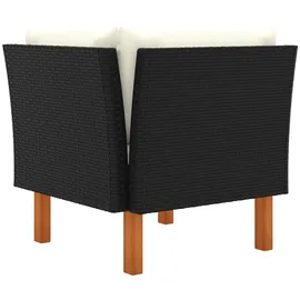 vidaXL Ecksofa schwarz/cremeweiß