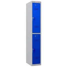 Phoenix Spind Locker blau, grau PL1230GBK, 2 Schließfächer 30,0 x 50,0 x 183,0 cm