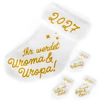 goldprintz Ihr werdet Uroma und Uropa I Schwangerschaft verkünden 2027 I goldig bedruckte Babysocke I Wir bekommen ein Baby verkünden I Verkündung Schwangerschaft I Baby Überraschung I Babynews