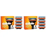 Gillette Fusion 5 Power Rasierklingen, 4 Ersatzklingen für Nassrasierer Herren mit 5-fach Klinge, Made in Germany (Packung mit 2)