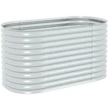 vidaXL Garten-Hochbeet verzinkter Stahl 160 x 80 x 81 cm Silber