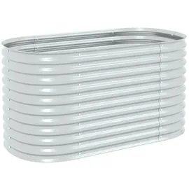 vidaXL Garten-Hochbeet verzinkter Stahl 160 x 80 x 81 cm Silber