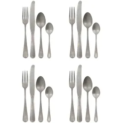 House Doctor - Mora Besteck-Set, silber-finish (16-tlg.)