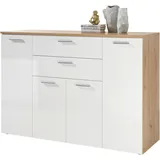 HBZ Kommode PABLO, weiß Glanz, BxHxT 152x106x50 cm«, Kommode mit 4 Türen, 2 Schubkästen, 5 Einlegeböden verstellbar