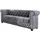 s-style möbel Harwell Sofa 3-Sitzer Chesterfield-Sofa für Wohnzimmer Lounge Couch mit verchromten Füßen Möbel Freistehende Polster Sofas & Couches Couchgarnitur Hellgrau 203 x 86 x 72 cm
