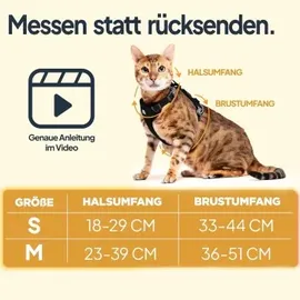 Tierhood Katzengeschirr mit Leine schwarz S