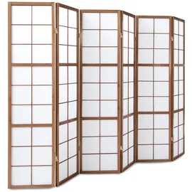 Homestyle4u Paravent Braun Holz 264x175x2 cm, Wohnzimmer, Raumteiler & Paravents, Paravents