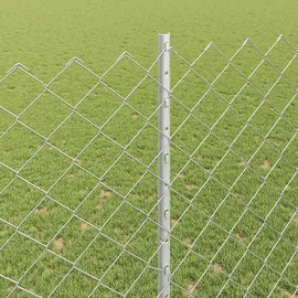 vidaXL Zaun mit Pfosten 1,5 x 10 m Silber/Stahl