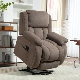 Homcom Fernsehsessel Braun, Textil, 93x100x104 cm, Wohnzimmer, Sessel, Fernsehsessel
