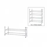 Testrut axentia Teleskop Schuhregal, 116702, ausziehbar mit 2 Ebenen, Metall, Grau, 22 x 25 x 62 cm