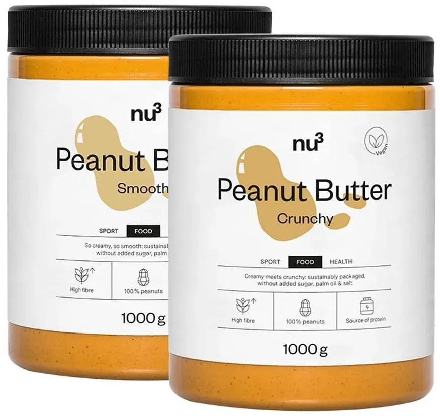 nu3 Erdnussbutter smooth + Erdnussbutter Crunchy