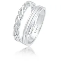 Elli Ring 925 Sterling Silber Ring Set, Twisted in Silber | Gr.: 58