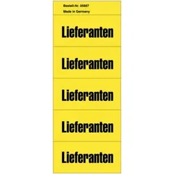 Inhaltsschild Lieferanten, selbstklebend, 100 Stück, gelb