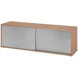 bümö Lowboard, Nussbaum, Silber, Holzwerkstoff, Nussbaum, 2 Fächer, Rechteckig, 160x52x40 cm, FSC Mix, Arbeitszimmer, Aktenschränke