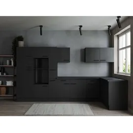 Respekta Winkelküche Oliver L-Form 370 cm Grau