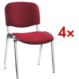 Nowy Styl 4er-Set Stapelstühle »ISO 4L« chromfarbenes Gestell rot, 48x45 cm