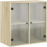 vidaXL Wandschrank mit Glastüren Sonoma-Eiche 68x37x68,5 cm
