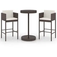 vidaXL Gartenbar-Set 3-tlg. Braun