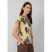 s.Oliver Druckbluse mit Raff-Details beige|schwarz S (36)