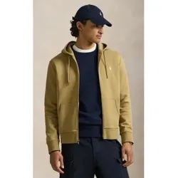 Polo Ralph Lauren für Herren. 710881517502 Hellbraunes Doppelstrick-Sweatshirt mit Reißverschluss (L), Lässig, Baumwolle