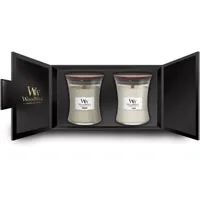 Woodwick Fireside Linen Duftkerze 2 x 275 g weiß