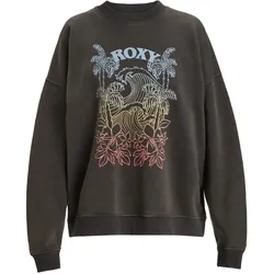 Sweatshirt ROXY "Lineup", Damen, Gr. S, grau (phantom), 55% Baumwolle, 25% Baumwolle, 20% Polyester, Sweatshirts