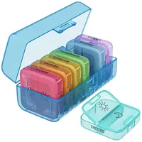 Wellgro Pillendose Große Tablettenbox für 7 Tage blau