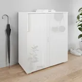 Schuhkommode »Paris«, zwei Türen mit verstellbaren Einlegeböden, Breite 70cm, weiß matt/weiß Hochglanz, , 98487357-0 B/H/T: 70 cm x 80 cm x 35 cm