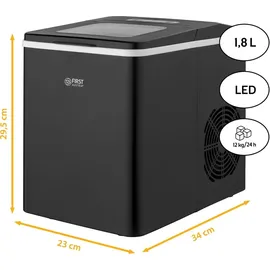 First Austria TZS First Austria Eiswürfelmaschine 1,8L Eiswürfelbereiter, Ice Cube Maker |1,8 L Wassertank LED Bedienpan... | Schwarz
