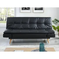 vente-unique Ausziehbares Schlafsofa zarina 3-Sitzer, Kunstleder, Schwarz