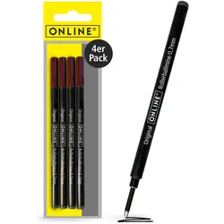 ONLINE® Rollerball-Minen Gelschreiberminen 0.7 mm Schwarz