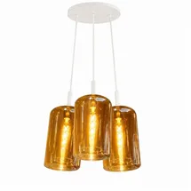 s.luce Cruet 3-flg. 17 W 30 cm Rund/Gold/Weiß