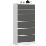 Akord Kommode K60 60 x 130 x 40 cm Weiß / Graphitgrau