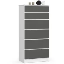 Akord Kommode K60 60 x 130 x 40 cm Weiß / Graphitgrau