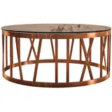 KAWOLA Couchtisch MELLA Tisch Glas Gestell rosé gold