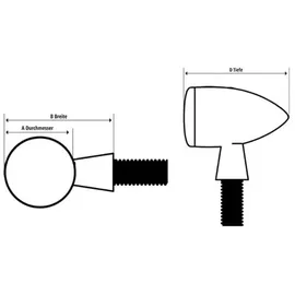 Highsider Smart Picco LED Blinker Schwarz / Scheibe Klar (Paar), Hinten