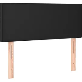 vidaXL Boxspringbett mit Matratze & LED Schwarz 100x200 cm Kunstleder