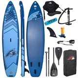Campsup F2 AXXIS 12'2 Touring + Floater, SUP Board aufblasbar, Stand Up Paddling Set mit Kajaksitz, 2-in-1 Paddel, Navy Blue, 372 x 86 x 15 cm, bis 180 kg