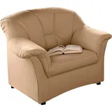 DOMO collection Sessel »Flores« wahlweise mit Federkern (nicht bei Microfaser PRIMABELLE®-Struktur), beige