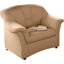 DOMO collection Sessel »Flores« wahlweise mit Federkern (nicht bei Microfaser PRIMABELLE®-Struktur), beige