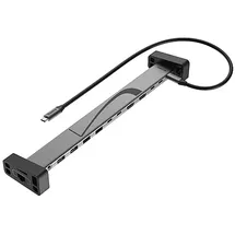 Hama USB-C-Docking-Station, 12 Ports Dockingstation, Grau