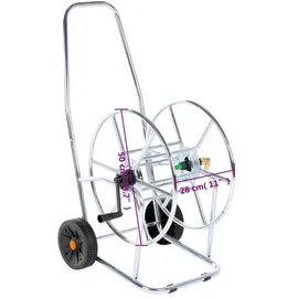 vidaXL Schlauchwagen 80 m silberfarben