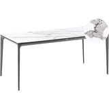 Beliani Sovareto Gartentisch 180 x 90 x 75 cm Weiß