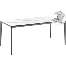 Beliani Sovareto Gartentisch 180 x 90 x 75 cm Weiß