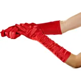 Balinco Lange Glamour Handschuhe in den Farben schwarz, weiß & rot zum 20er Jahre Damen Charleston Kostüm (Rot) - M